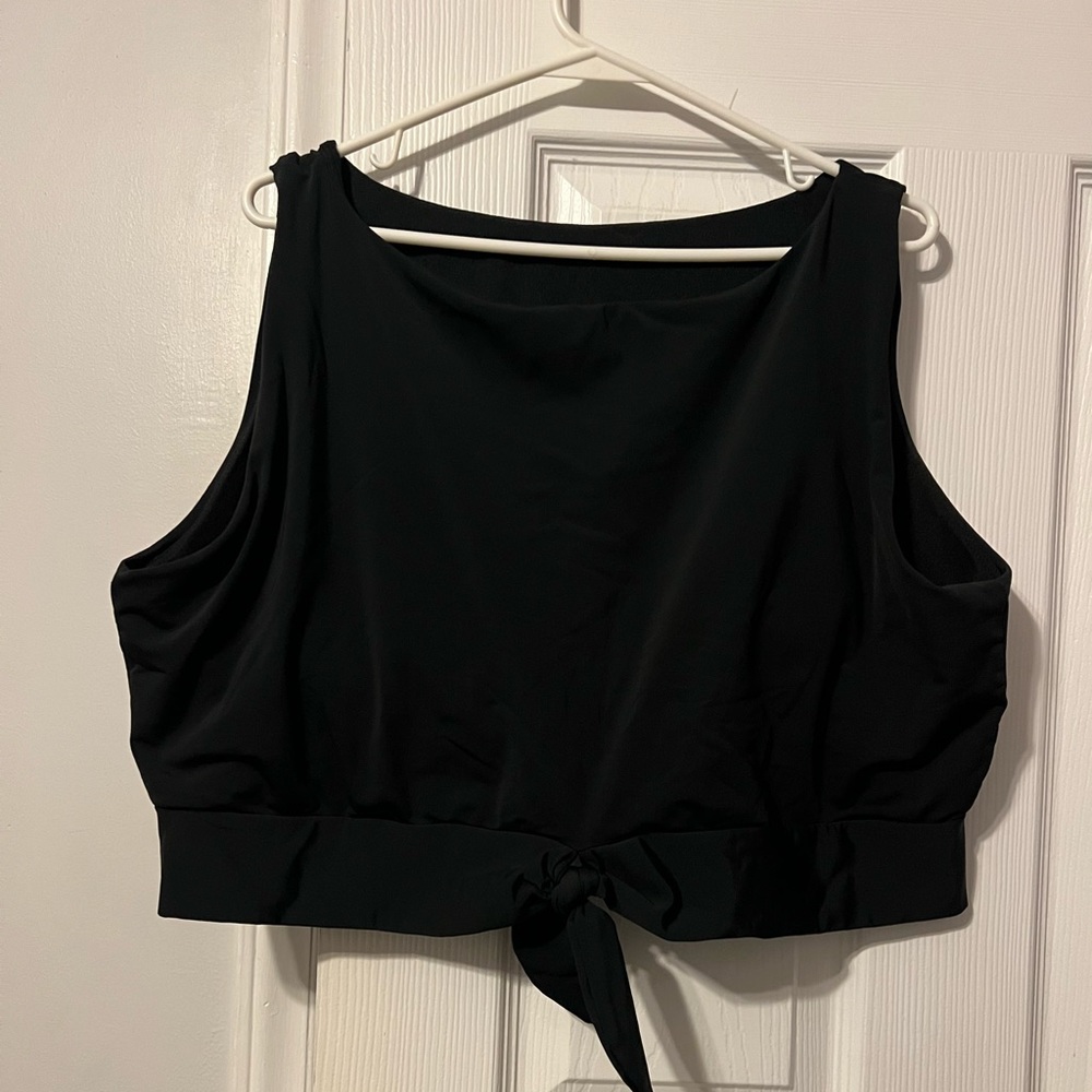 Lime Ricki Knotted Crop Swim Top
